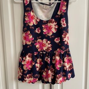 Anthropologie Peplum tank with back keyhole